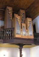 Temple d'Auvernier, l'orgue Kuhn de 1967. Cliché personnel (mai 2007)