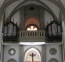 Vue de l'orgue Kuhn (1981) de l'église catholique d'Aigle. Cliché personnel (août 2008)