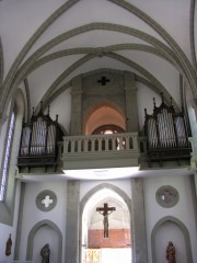 Vue en direction de l'orgue depuis la nef. Cliché personnel