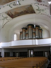 Vue sur l'orgue depuis la nef. Cliché personnel
