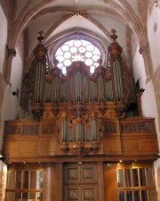 Une dernière vue de l'orgue Silbermann de St-Thomas, Strasbourg. Cliché personnel (août 2008)