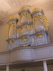 Vue de l'orgue Ahrend de Porrentruy. Cliché personnel (déc. 2008)