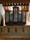 Vue de l'orgue Kuhn (1964) du Temple d'Aubonne. Cliché personnel (avril 2009)