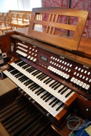 Vue de la console du grand orgue Cäcilia. Cliché personnel