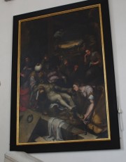 Vue de l'exceptionnel tableau de Denis Calvaert (peintre flamand, 1596): Beweinung Christi. Cliché personnel