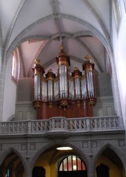 Vue rapprochée de l'orgue Kuhn (buffet de 1776). Cliché personnel