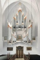 Vue de l'orgue Aubertin dans l'église de Mariager (2010). Cliché envoyé par la Manufacture B. Aubertin