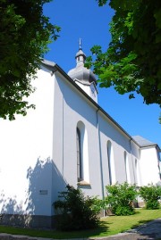 Vue de l'église catholique d'Ilanz. Cliché personnel (juill. 2010)
