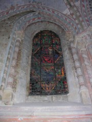 Chapelle du transept sud avec trace de polychromie d'origine. Cliché personnel