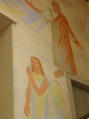 Temple des Brenets, détail des fresque (à droite). Cliché personnel