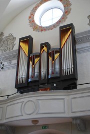Vue de l'orgue Goll de 2010-2011 (Bürgerkirche, Visp). Cliché personnel