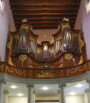 Vue de l'orgue historique de l'église paroissiale de Payerne. Cliché personnel (en 2006)