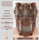 Vue de l'orgue Silbermann de Eschentzwiller. Flyer du concert d'inauguration
