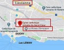 Position d'Ouchy sur le plan. Source: www.google.ch/maps/place/Église+catholique+romaine+du+Sacré-Coeur/