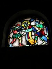 Château-d'Oex, église catholique, vitrail de J. de Castella. Cliché personnel