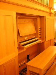 La console de l'orgue, Savagnier. Cliché personnel