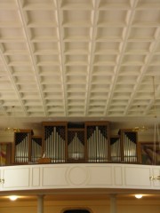 Vue de l'orgue en tribune, Bassecourt. Cliché personnel