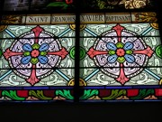 Détail décoratif d'un vitrail de L. Koch. Cliché personnel