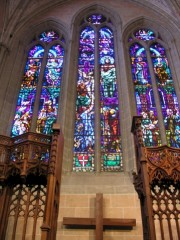 Les vitraux du choeur de l'église de Moudon. Cliché personnel