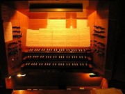 Vue sur la console de l'orgue du Temple de Nyon. Cliché personnel