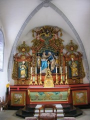 Le Cerneux-Péquignot: autel baroque. Cliché personnel