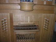 La console de l'orgue de Corsier-sur-Vevey. Cliché personnel
