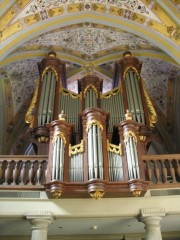 Une vue de l'orgue Füglister (origine: orgue J. Zimmer, 1791). Cliché personnel