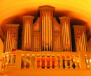 Magnifique orgue du facteur lausannois J.F. Mingot (1991) à La Tour-de-Peilz, près de Vevey. Cliché personnel agrandissable (2006)