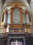 Vignette pour St-Claude: le grand orgue Callinet. Cliché personnel (avril 2007). Cliquer sur l'image pour l'agrandir