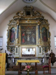 Vue sur le maître-autel de l'église du couvent de Montorge (17ème s.). Cliché personnel