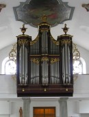 L'orgue magnifique de Moritz Mooser (1844) de l'église de Bösingen. Cliché personnel (déc. 2007)