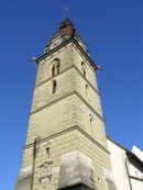 La tour de la Stadtkirche de Zofingen. Cliché personnel (fév. 2008)