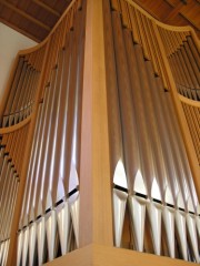 Les tuyaux de la Montre de l'orgue. Cliché personnel