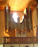 Vue du magnifique orgue Metzler (1993) de la Clarakirche de Bâle. Cliché personnel (juillet 2008)