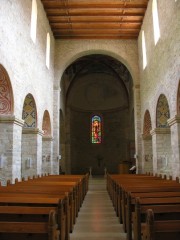 Collégiale de St-Imier, vue axiale depuis l'orgue. Cliché personnel