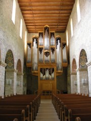 Collégiale de St-Imier, vue axiale depuis le choeur en direction du Grand Orgue. Cliché personnel