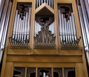 Collégiale de St-Imier, détail de la façade du Grand Orgue. Cliché personnel