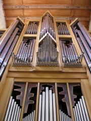 Collégiale de St-Imier. Grand Orgue en contre-plongée. Cliché personnel