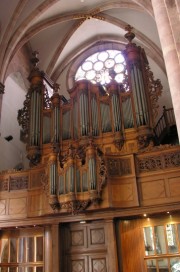 Vue rapprochée de l'orgue Silbermann. Cliché personnel