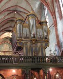 Vue de la façade de l'orgue, côté choeur. Cliché personnel (août 2008)