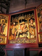 Vue d'un retable sculpté dans le bras Nord du transept. Cliché personnel