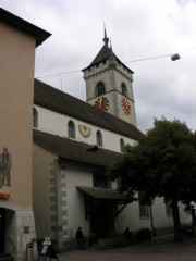 Vue de l'église St. Johann de Schaffhouse. Cliché personnel (sept. 2008)