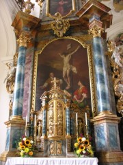 Détail d'un autel latéral baroque (Crucifixion). Cliché personnel