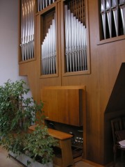 Moutier, Temple allemand. Vue partielle de l'orgue. Cliché personnel