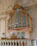 Vue de l'orgue Kuhn (buffet Moser) de l'église d'Oberdorf. Cliché personnel (oct. 2008)