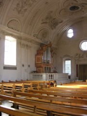 Vue de la nef en direction de l'orgue. Cliché personnel