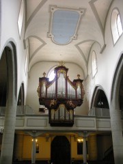 Vue depuis la nef en direction des orgues. Cliché personnel