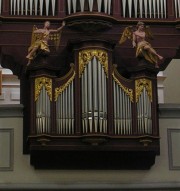 Vue détaillée du Positif de l'orgue. Cliché personnel