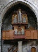 Orgue Mathis (restauration/reconstruction) d'un instrument de 1648-49, La Maigrauge. Cliché personnel (oct. 2008)