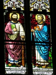 Laufen, église Herz-Jesu. Détail d'un vitrail du choeur. Cliché personnel